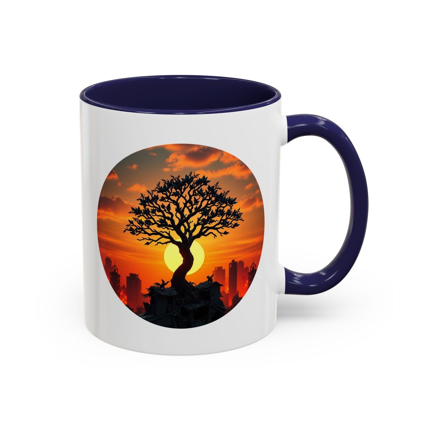 Serene Sunset Tree of Life Accent Coffee Mug - 11oz Perfect for Nature Lovers & Cozy Moments