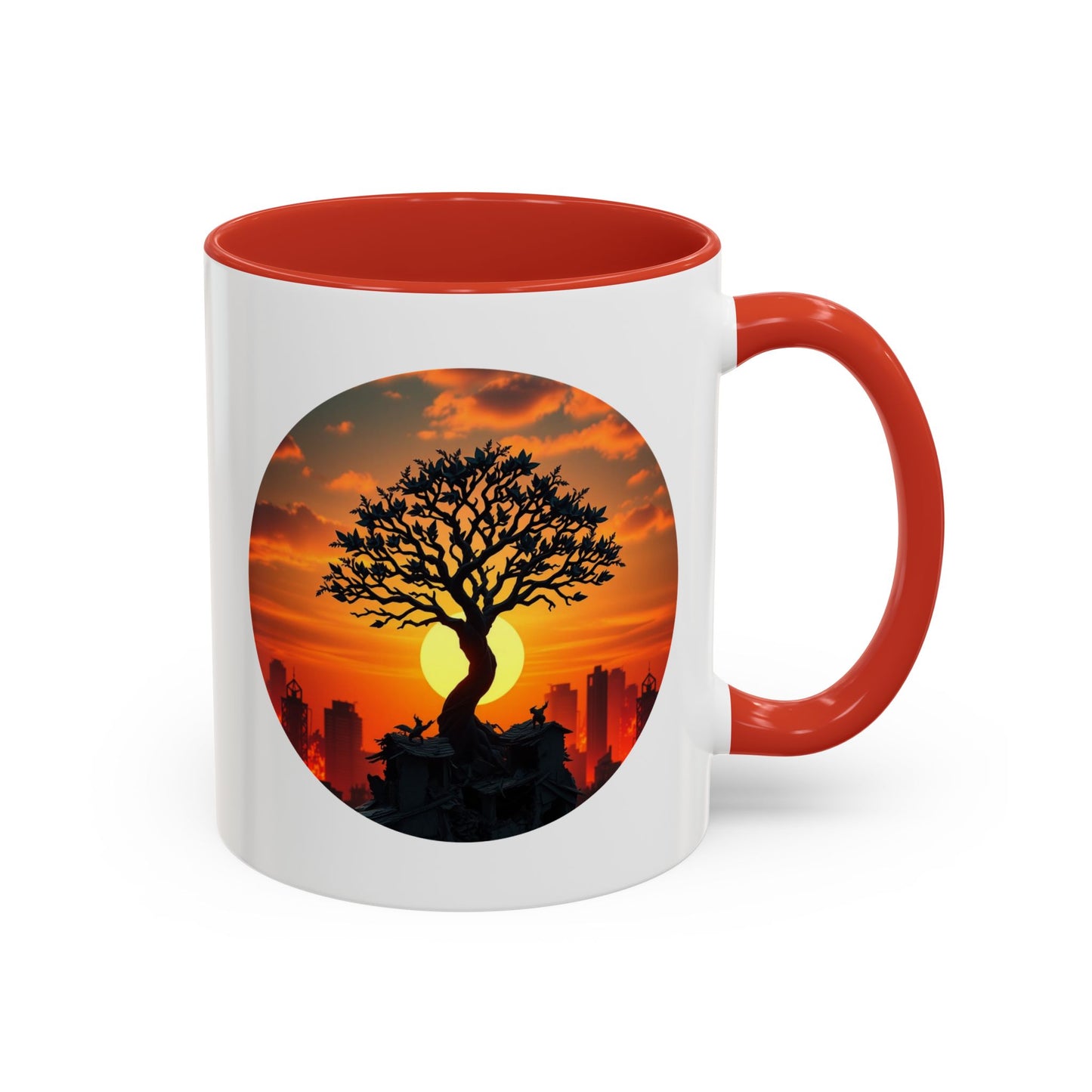 Serene Sunset Tree of Life Accent Coffee Mug - 11oz Perfect for Nature Lovers & Cozy Moments