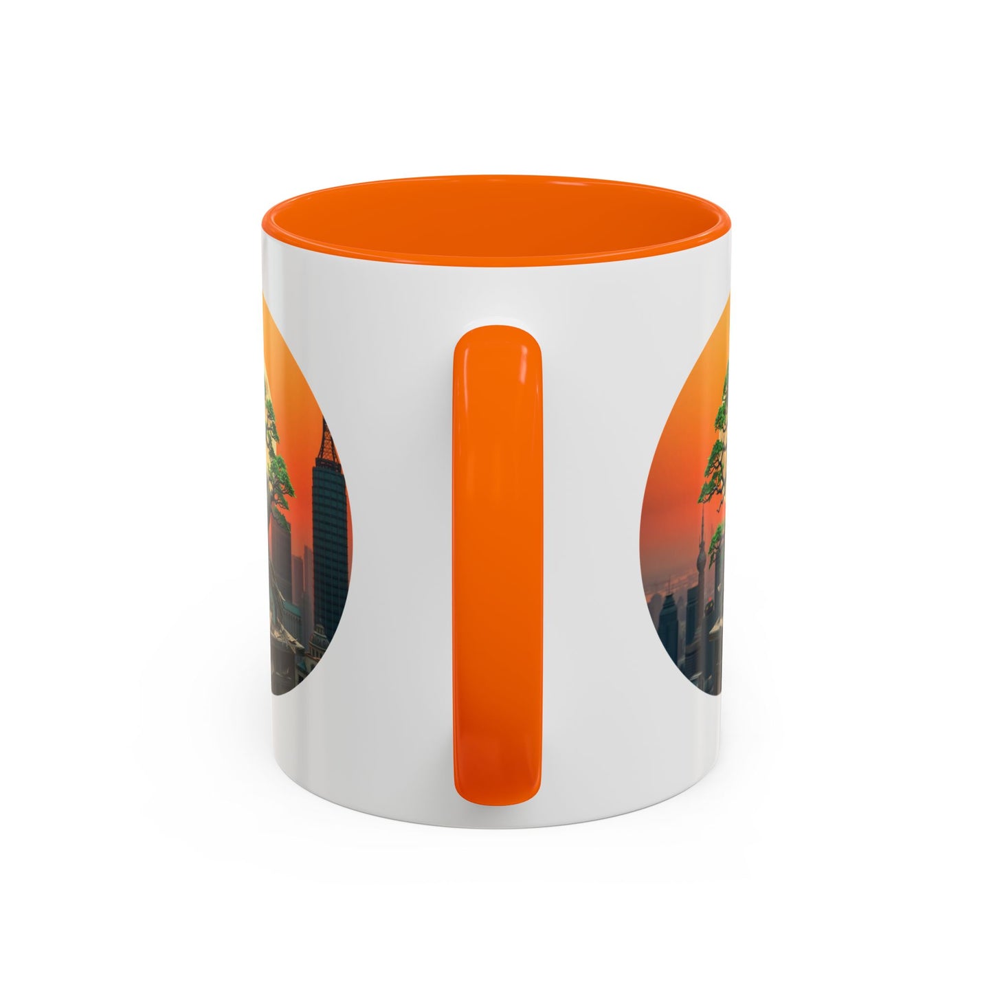 Bonsai Sunrise Tree of Life Accent Coffee Mug - 11oz Perfect for Nature Lovers & Cozy Moments