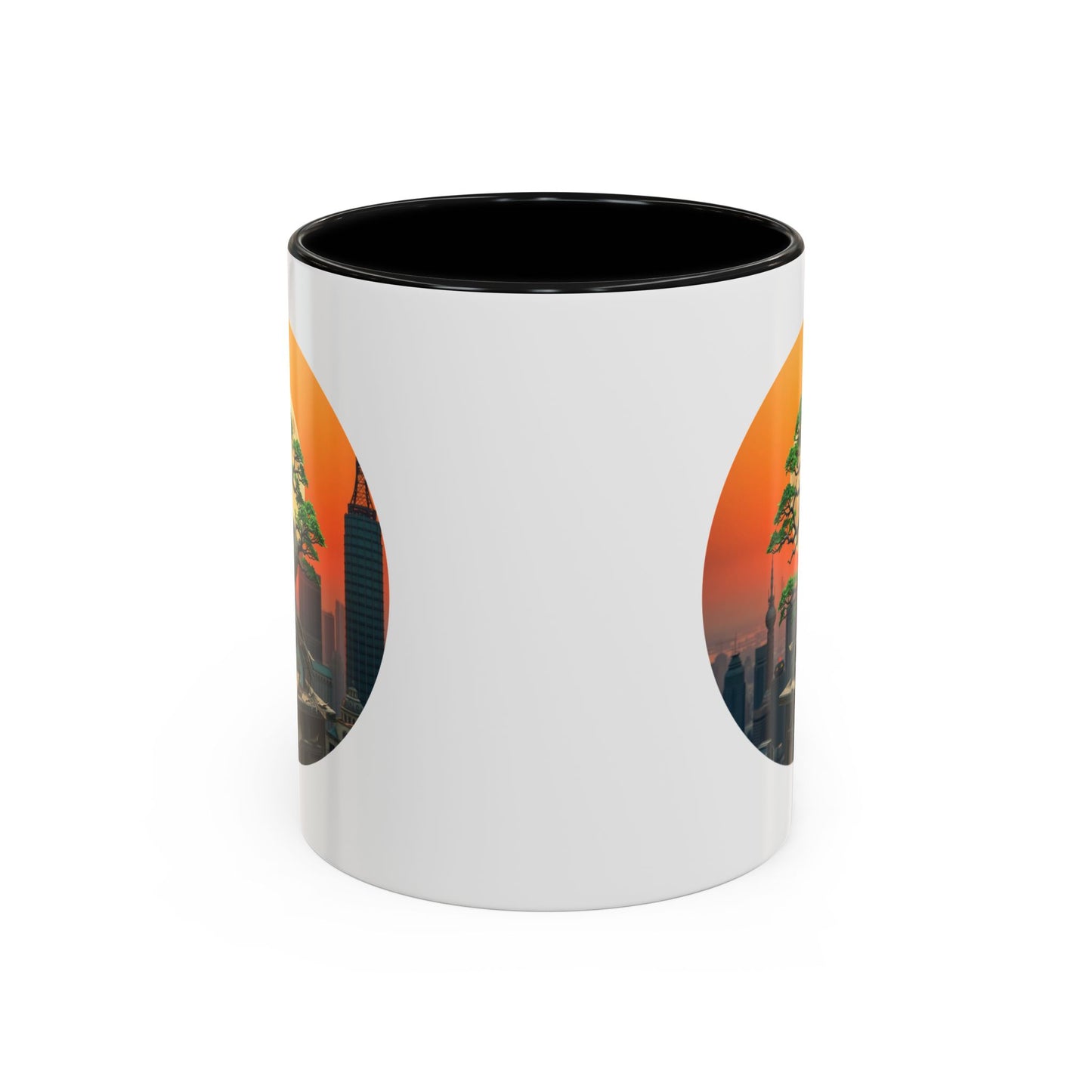 Bonsai Sunrise Tree of Life Accent Coffee Mug - 11oz Perfect for Nature Lovers & Cozy Moments