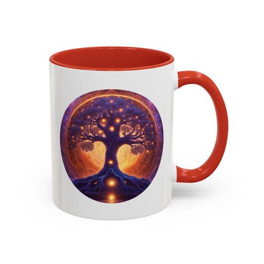 Mystical Tree of Life Accent Coffee Mug - 11oz Perfect for Nature Lovers & Cozy Moments