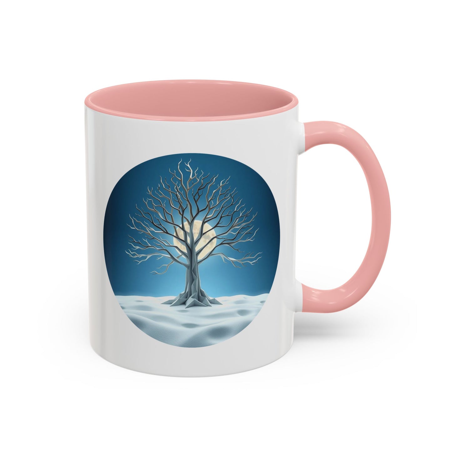 Winter Wonderland Tree of Life Accent Coffee Mug - 11oz Perfect for Nature Lovers & Cozy Moments