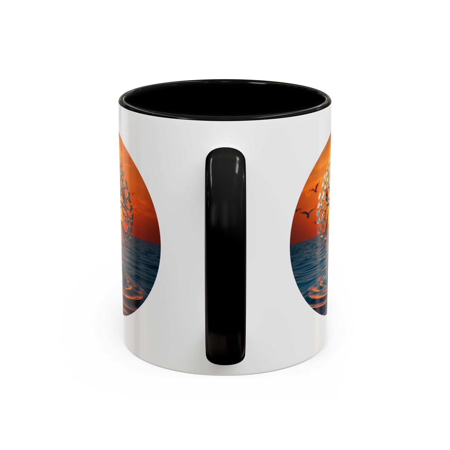 Bird Sunset Tree of Life Accent Coffee Mug - 11oz Perfect for Nature Lovers & Cozy Moments