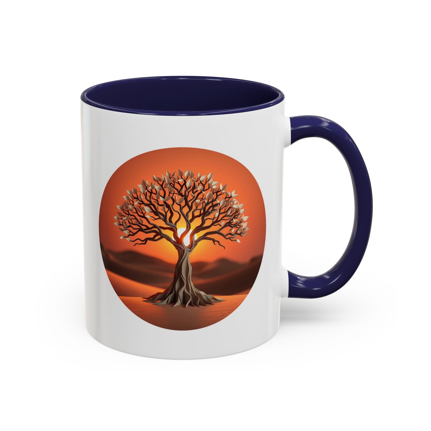 Desert Sunset Tree of Life Accent Coffee Mug - 11oz Perfect for Nature Lovers & Cozy Moments