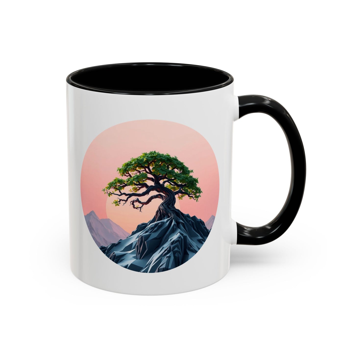 Mountain Top Tree of Life Accent Coffee Mug - 11oz Perfect for Nature Lovers & Cozy Moments