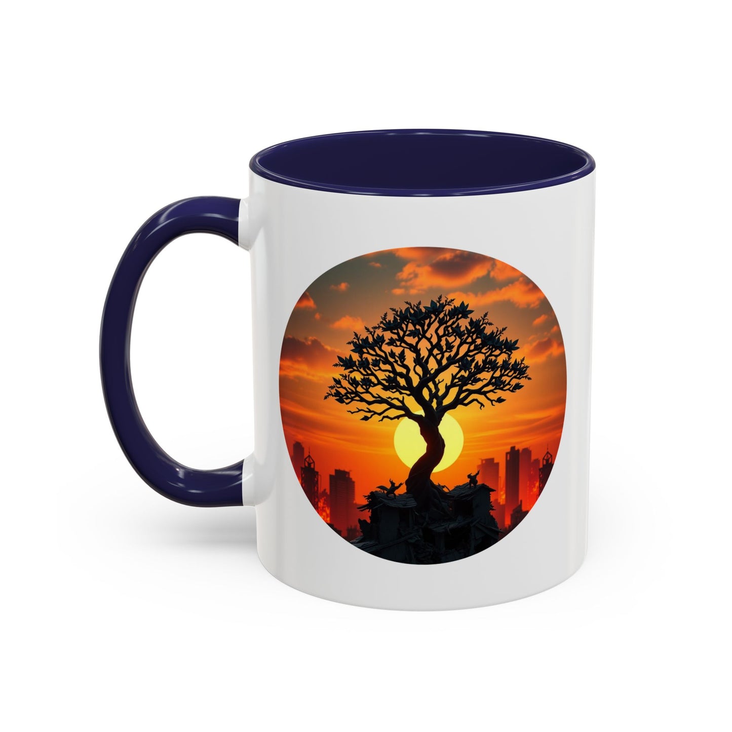 Serene Sunset Tree of Life Accent Coffee Mug - 11oz Perfect for Nature Lovers & Cozy Moments