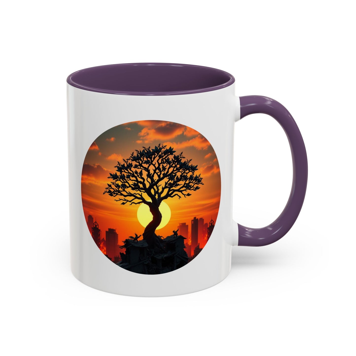 Serene Sunset Tree of Life Accent Coffee Mug - 11oz Perfect for Nature Lovers & Cozy Moments