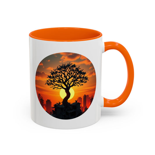 Serene Sunset Tree of Life Accent Coffee Mug - 11oz Perfect for Nature Lovers & Cozy Moments
