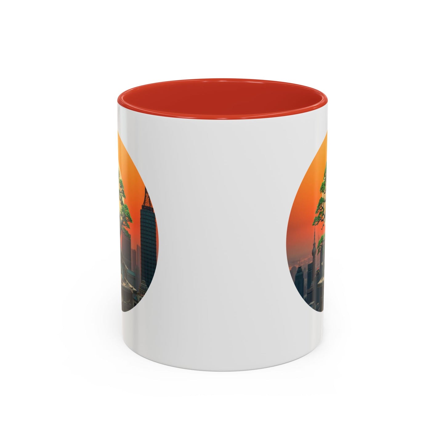Bonsai Sunrise Tree of Life Accent Coffee Mug - 11oz Perfect for Nature Lovers & Cozy Moments