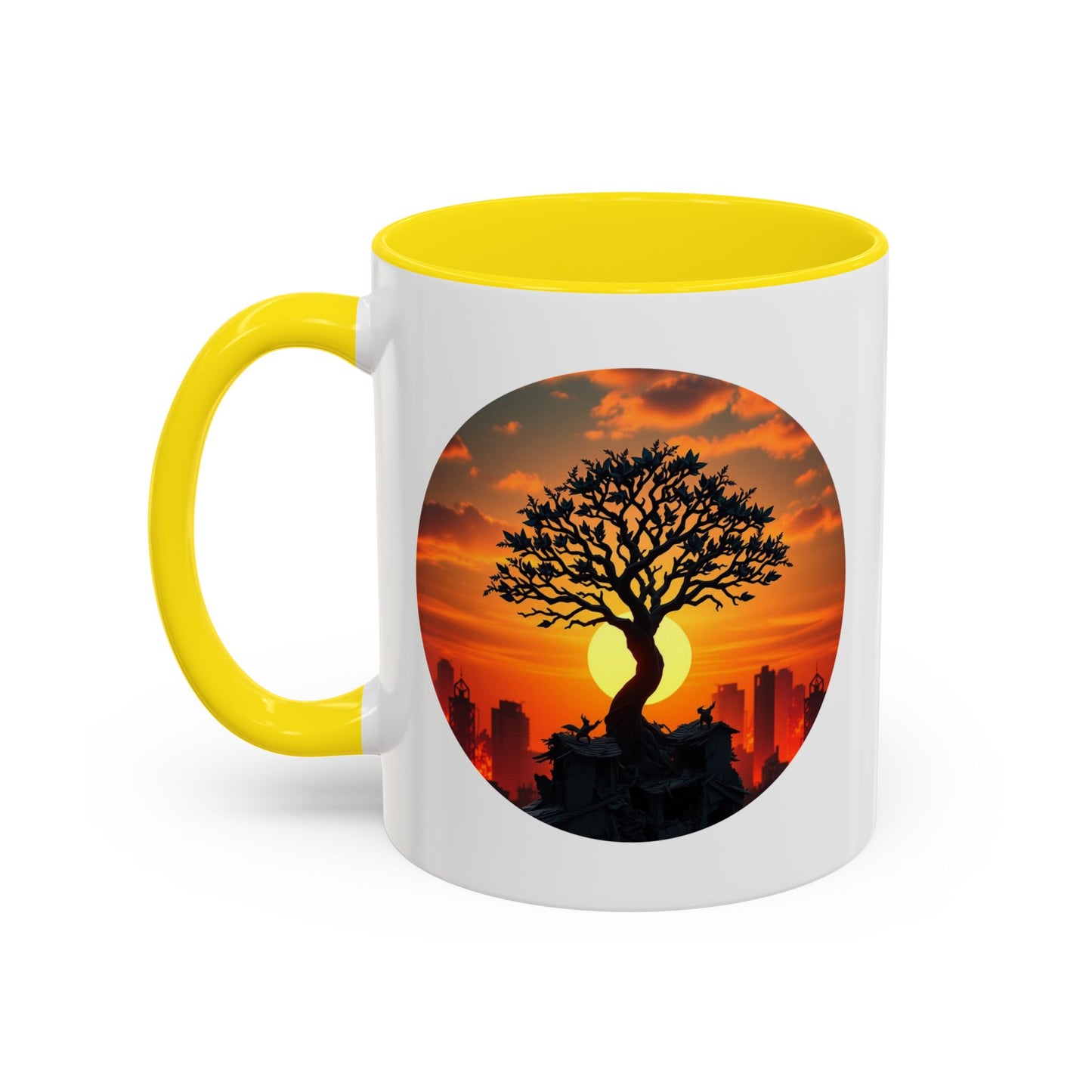 Serene Sunset Tree of Life Accent Coffee Mug - 11oz Perfect for Nature Lovers & Cozy Moments