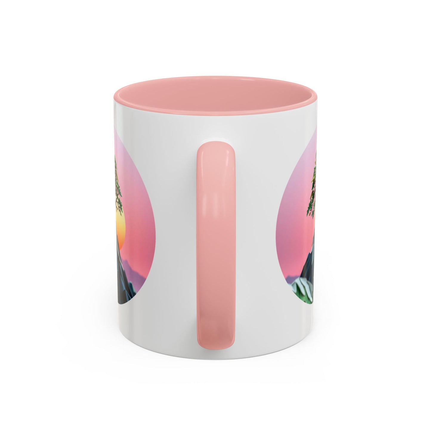 Sunset Mountain Tree of Life Accent Coffee Mug - 11oz Perfect for Nature Lovers & Cozy Moments