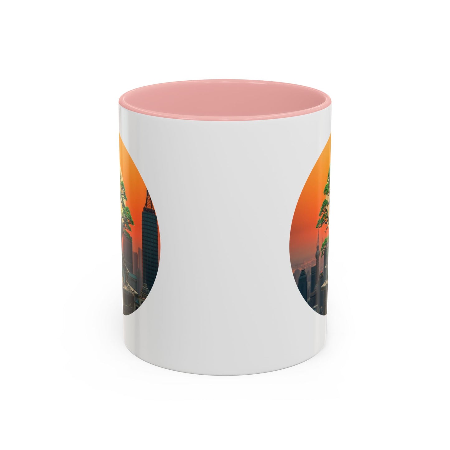 Bonsai Sunrise Tree of Life Accent Coffee Mug - 11oz Perfect for Nature Lovers & Cozy Moments