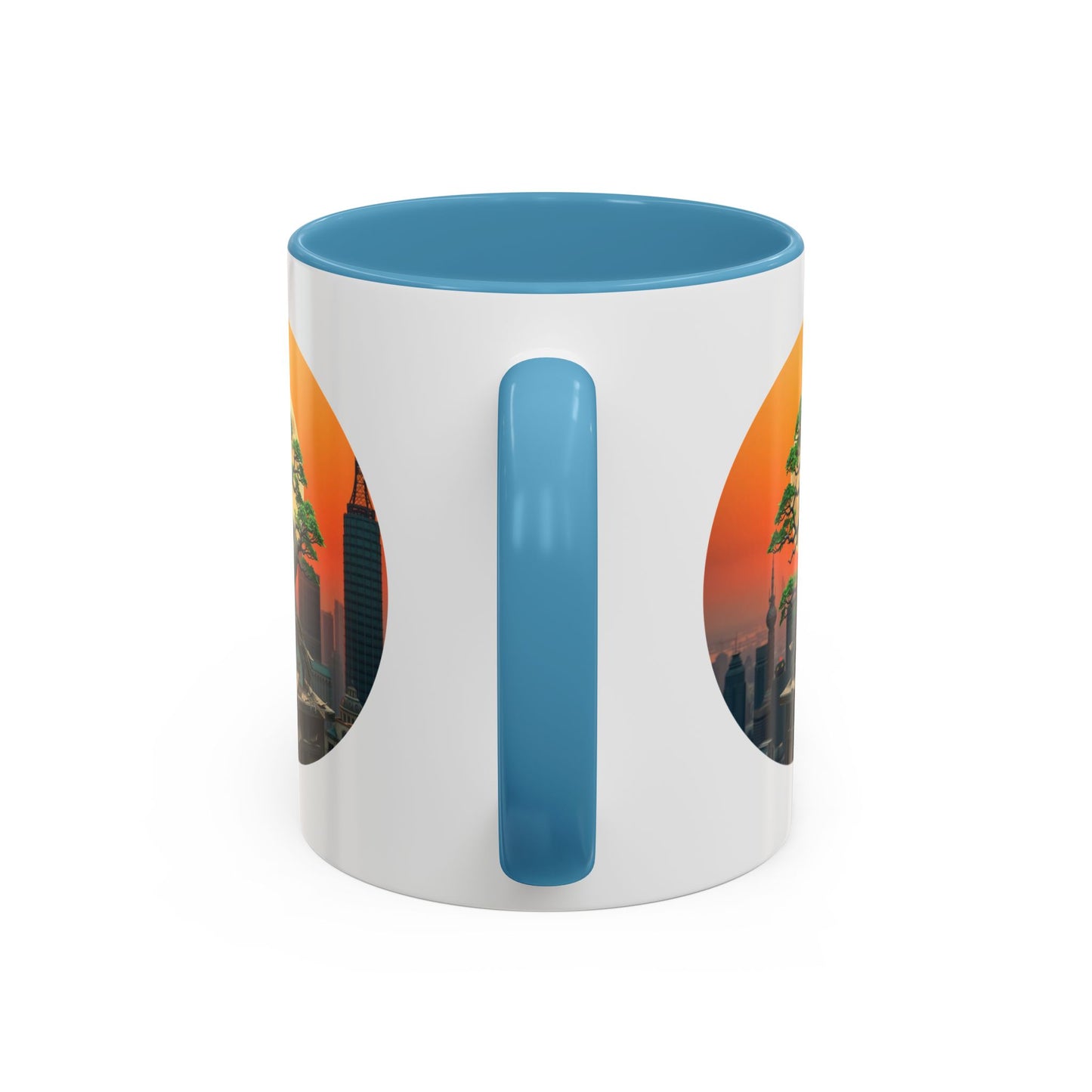 Bonsai Sunrise Tree of Life Accent Coffee Mug - 11oz Perfect for Nature Lovers & Cozy Moments